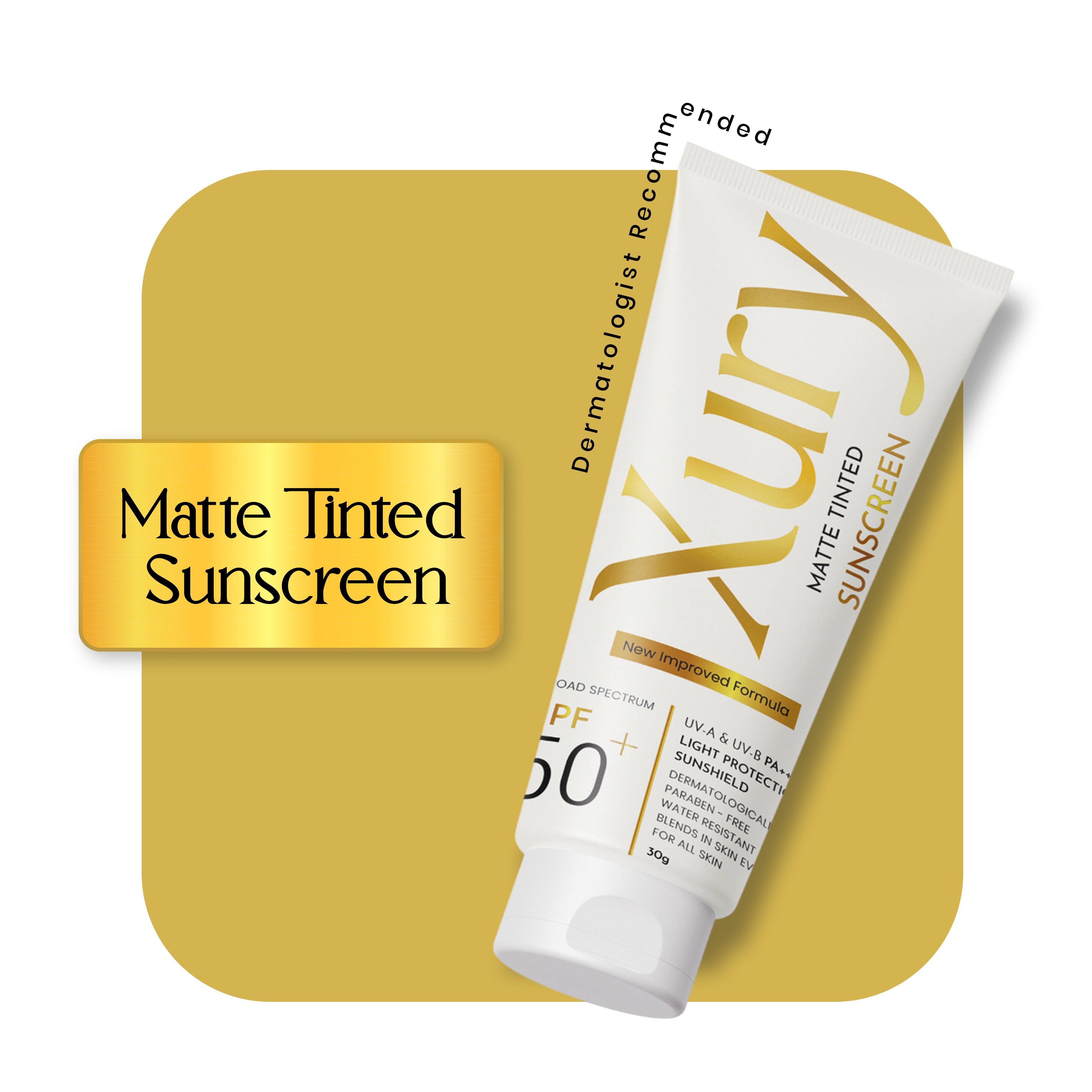 Xury Matte Tinted Sunscreen | SPF 50+| PA+++| High Protection